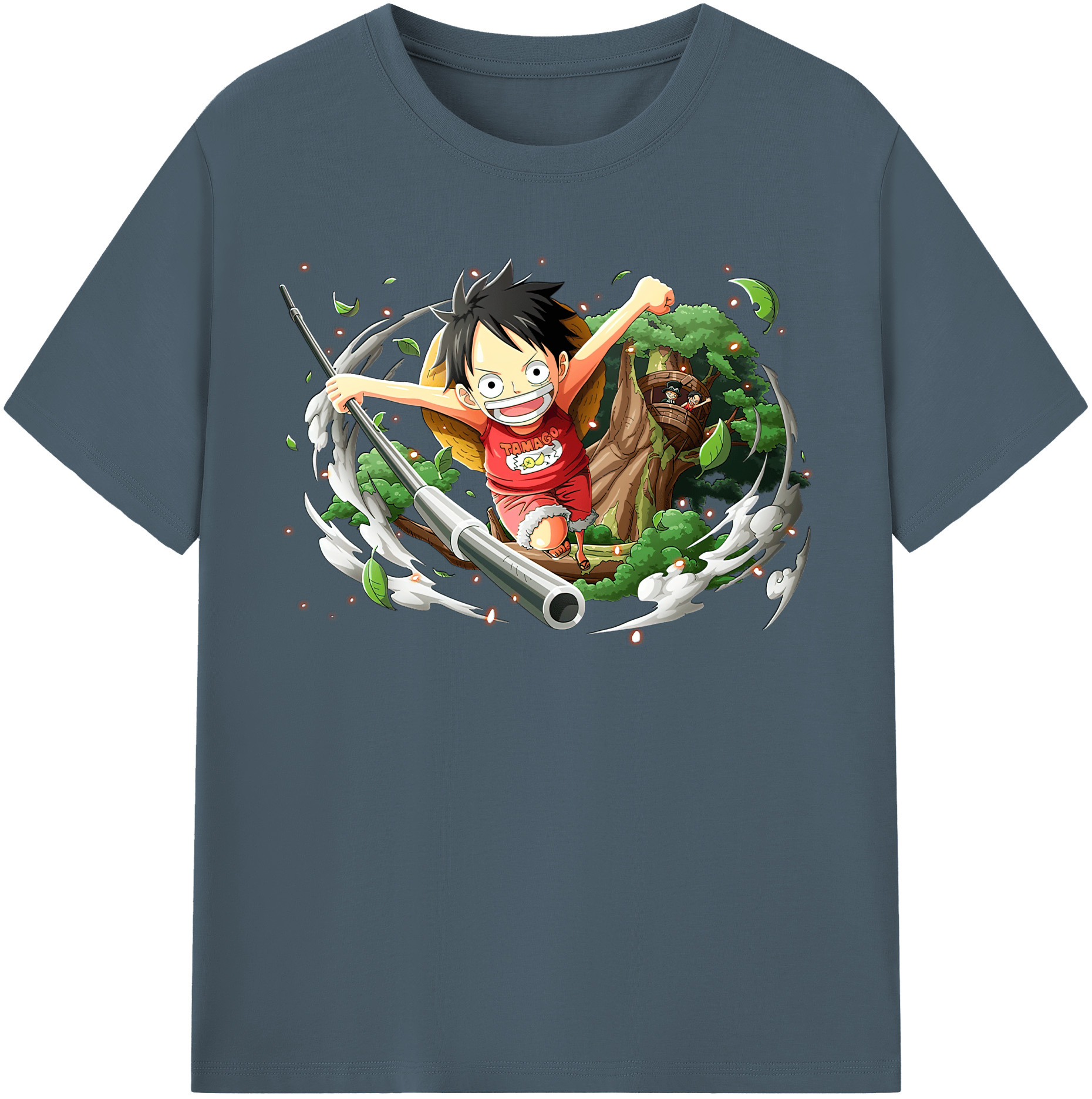 ワンピース モンキー・D・ルフィ ONE PIECE Monkey D. Luffy 綿100％半袖Tシャツ（フロントプリント）